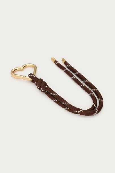 Bag charm with brown cord