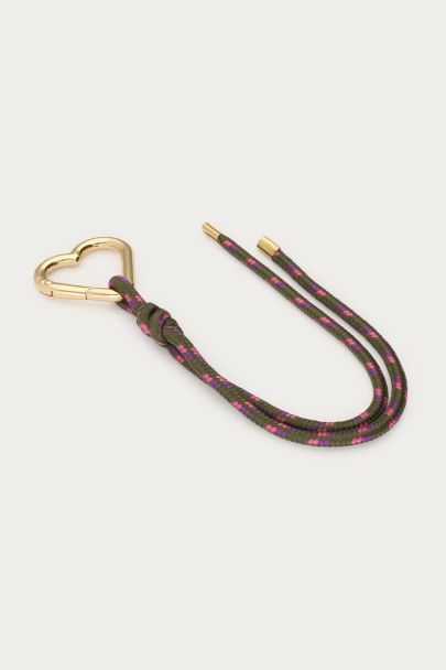 Bag charm met donkergroen koord