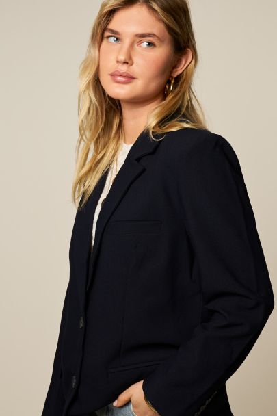 Basic donkerblauwe blazer