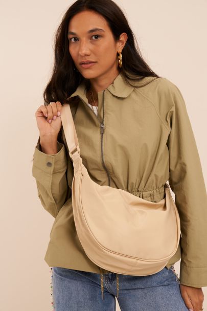 Sac &agrave; bandouli&egrave;re maxi basique beige 