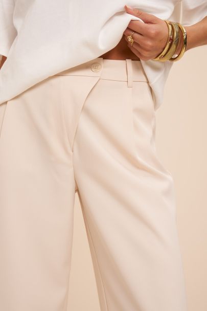 Pantalon large basique beige