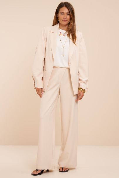 Pantalon large basique beige