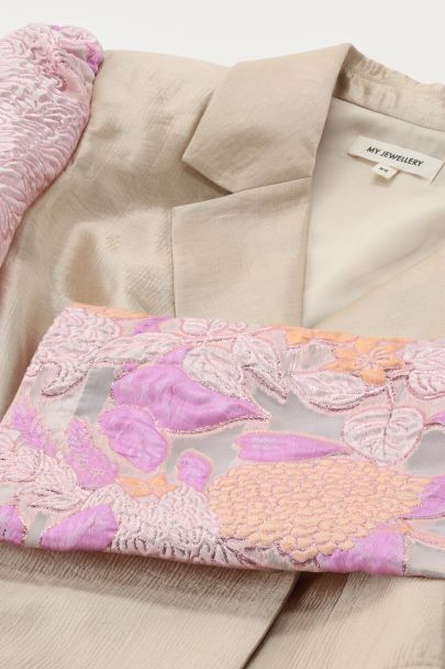 Robe blazer beige à manches larges