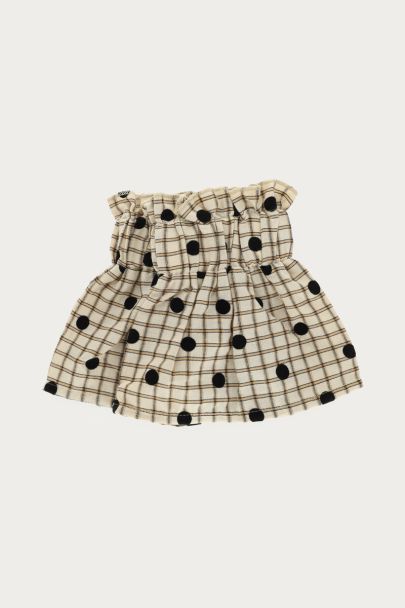 Beige geruite manchetten met polkadots