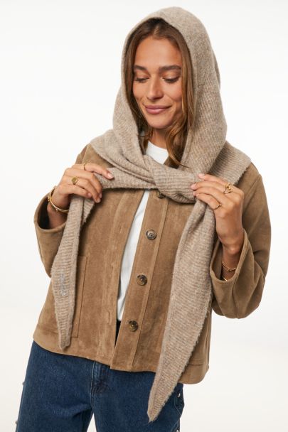 Beige capuchon sjaal