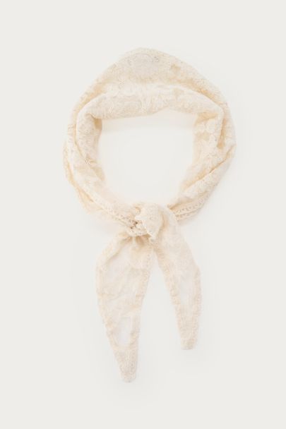 Foulard en dentelle beige