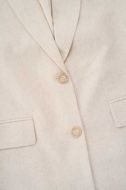 Beige linen look blazer