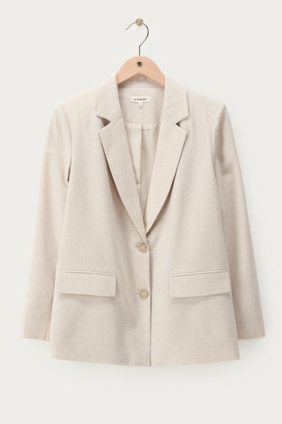 Beige linnen look blazer 