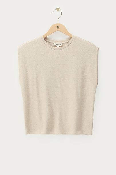 T-shirt sans manches beige