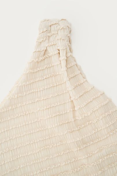 Beige one-shoulder top with structure