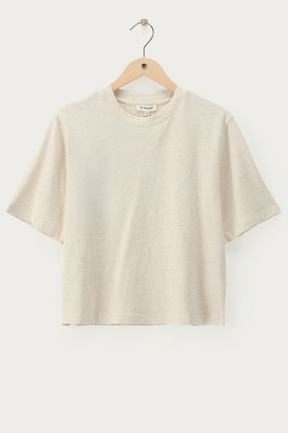 Beige oversized linnen T-shirt