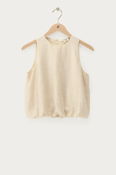 Beige sleeveless top in balloon look