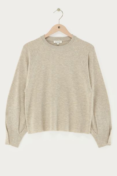 Pull beige à manches ballon