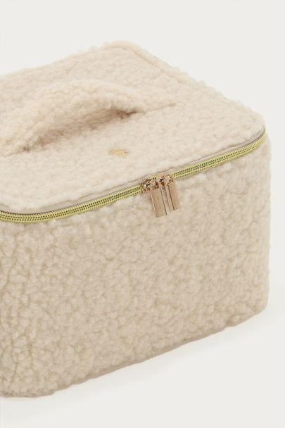 Beige teddy beauty case