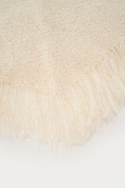 Beige triangle sjaal met franjes