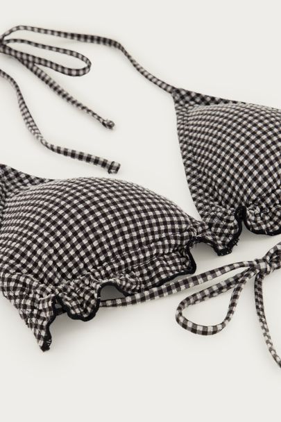 Zwart-witte bikini top met ruit