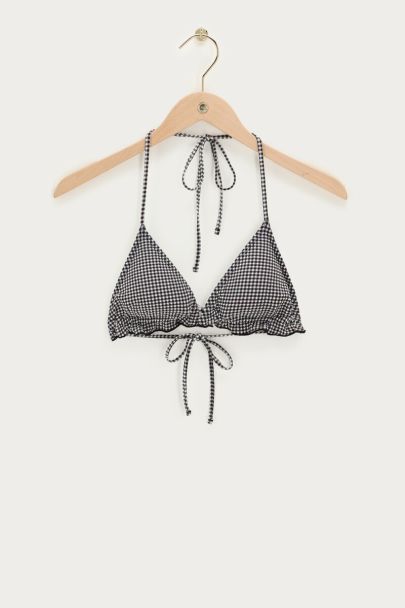 Zwart-witte bikini top met ruit