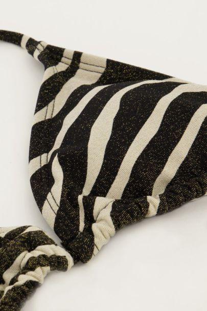 Bikini triangle zébré noir et blanc en lurex