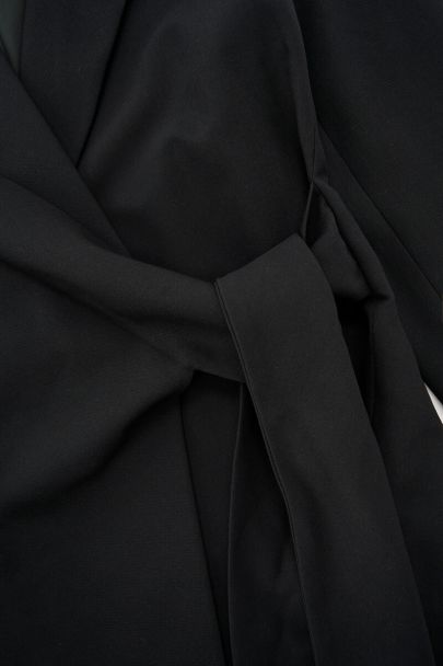 Black blazer dress with bow overlap