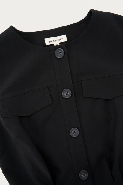 Zwarte gilet jumpsuit met knopen