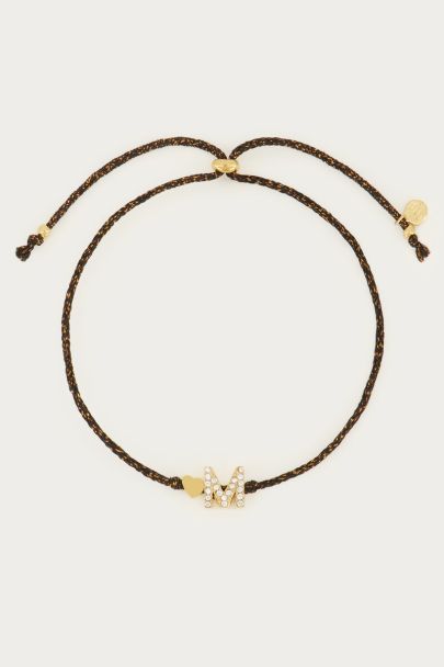 Black initial bracelet