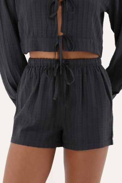 Schwarze Jacquard-Shorts