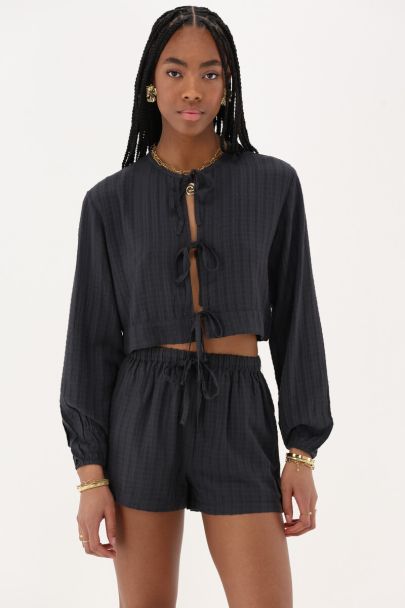 Schwarze Jacquard-Shorts