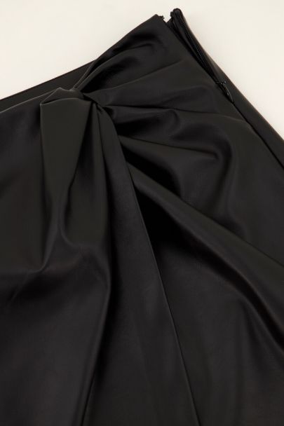 Jupe noir midi en simili cuir