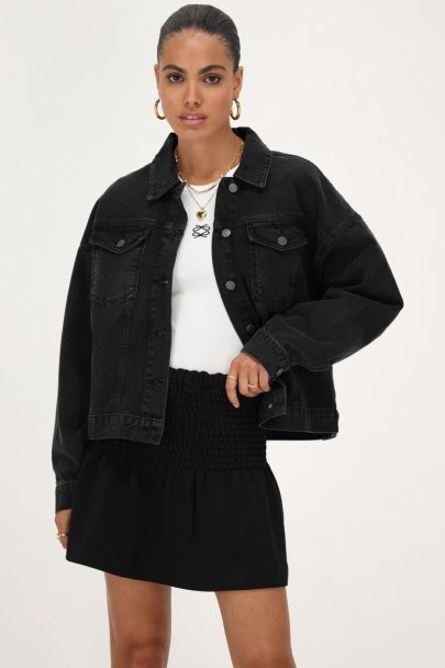 Zwarte minirok met elastieken band