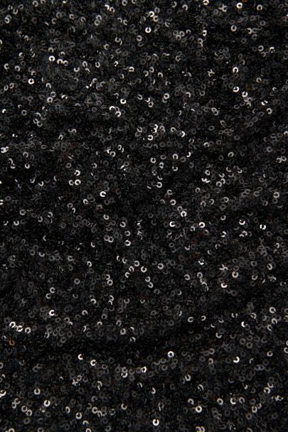 Schwarzes One-Shoulder-Oberteil mit Pailletten