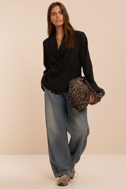 Blazer court noir avec boutons