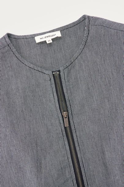Black striped gilet in balloon look