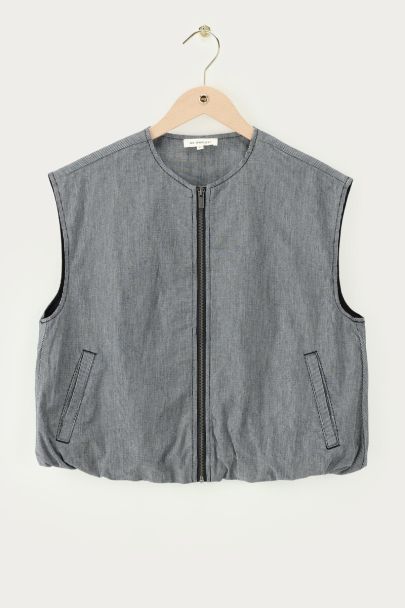 Black striped gilet in balloon look
