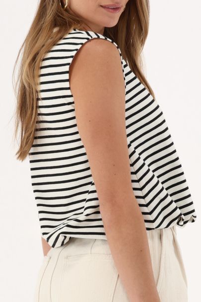 Black and white striped top with balloon shape