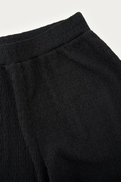 Zwarte wide leg crêpe broek