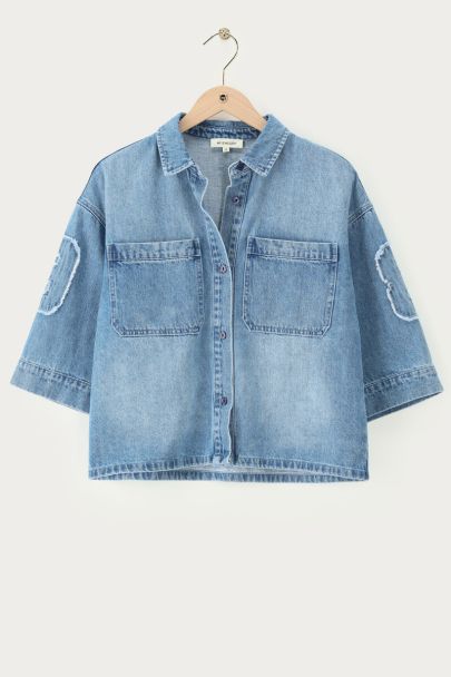 Chemise en denim bleu "Amour"