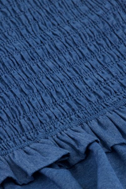 Blauwe denim rok met smock