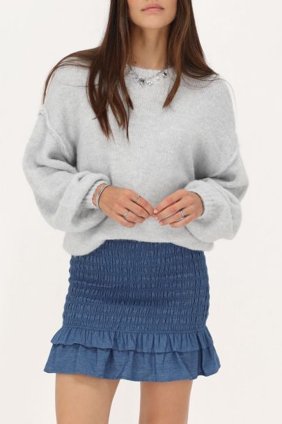 Blauer Jeansrock mit Kittel