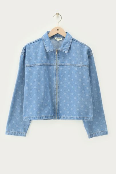 Veste à pois bleue