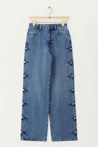 Jean large bleu avec clous
