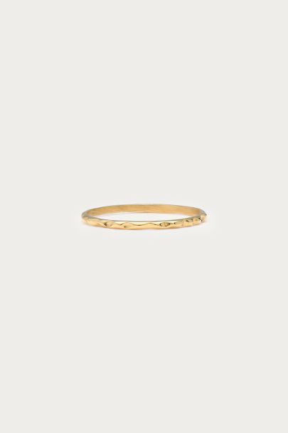 Bague minimaliste Bold basique 'martel&eacute;e'