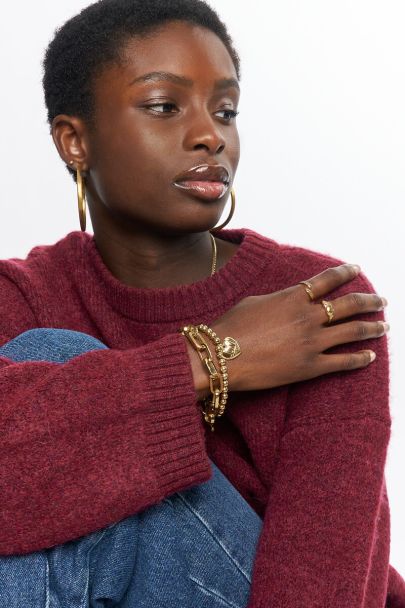 Bold beaded bracelet with love heart