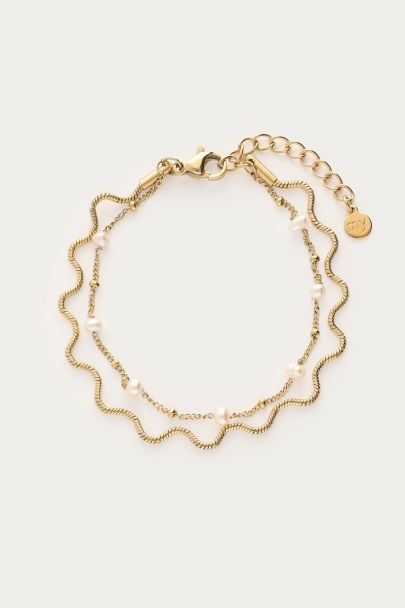 Bold doppeltes Armband mit Kunstperlen