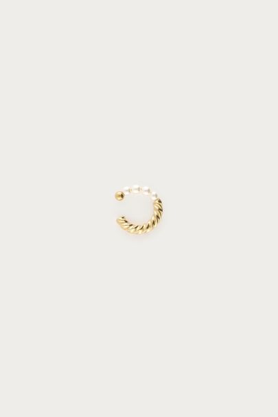 Bold ear cuff with faux pearls