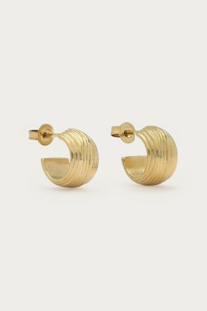Bold slim hoop earrings with ridges | My Jewellery