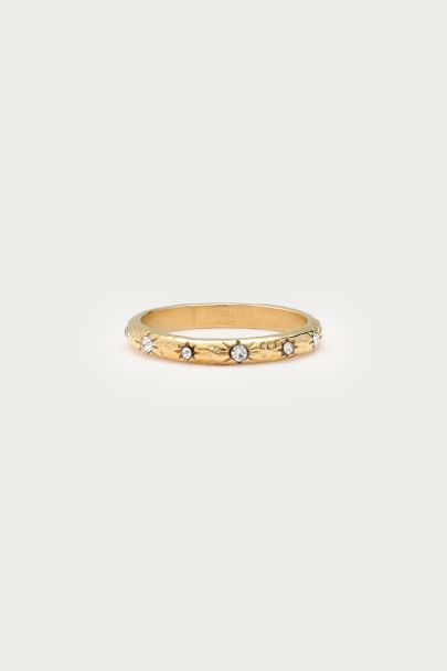 Bold Ring mit Strasssteinen "geh&auml;mmert"