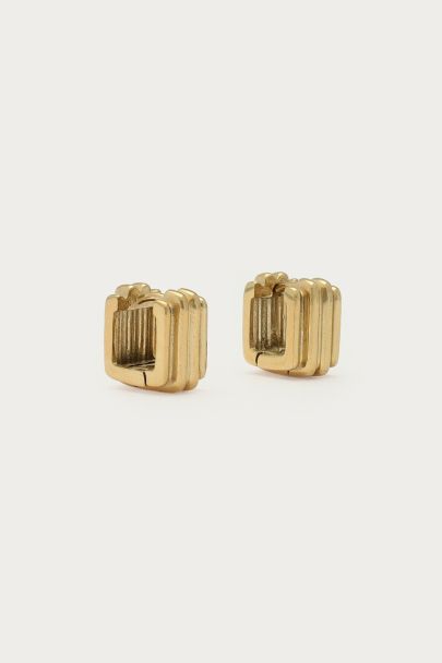 Bold square hoop earrings with ridges | My Jewellery
