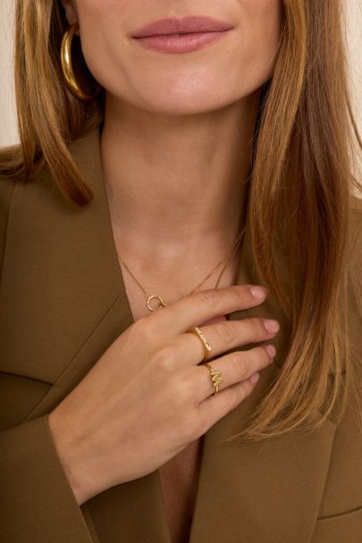 Bold eckiger Ring "gehämmert"