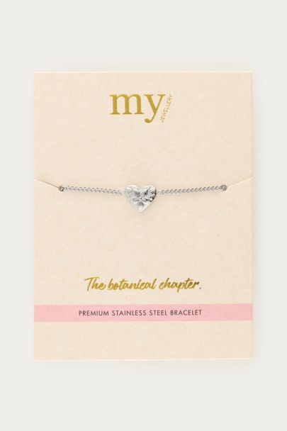 Bracelet Botanical avec cœur et fleurs 