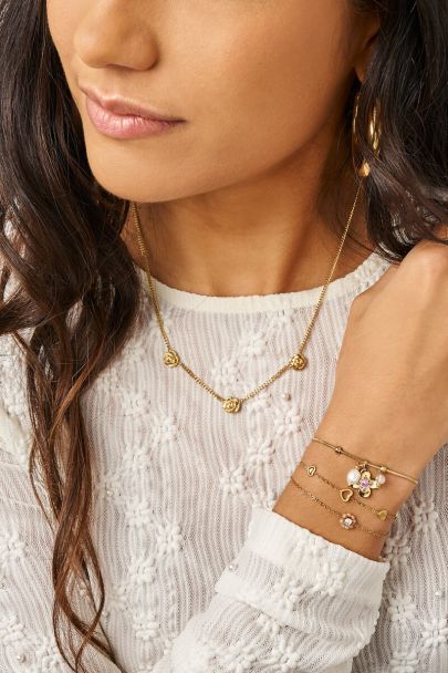 Bracelet Botanical avec petits cœurs ouverts